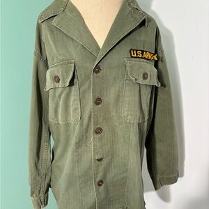 Vintage Post WW2 Army Herringbone Utility Shirt